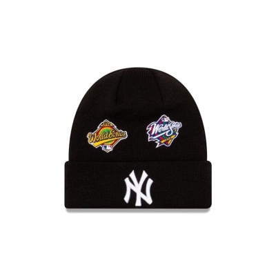 Sapca New Era New York Yankees MLB World Series Patch Cuff Knit Beanie - Albastri